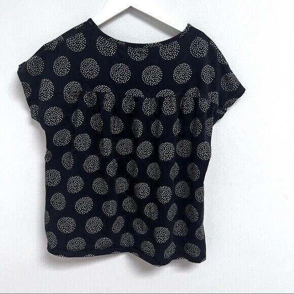 Uniqlo Scandinavian Collection Print Girl’s Top 11 12 Short Sleeve Black Cotton - Picture 3 of 4